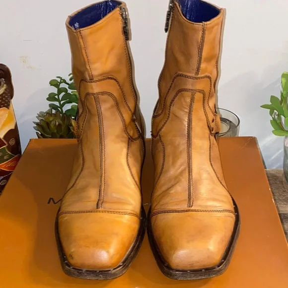 Mark Nason Bitterend Rock Lives Italian Leather Mens Boots Size 10 With Box